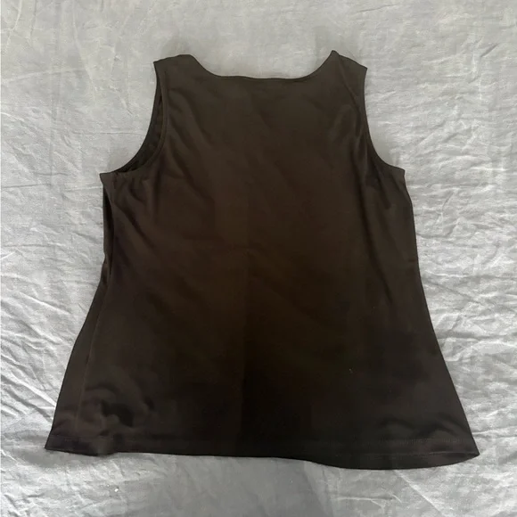 Black Ruffle Front Sleeveless Tank - Picture 4 of 4